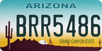 AZ license plate BRR5486