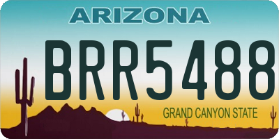 AZ license plate BRR5488