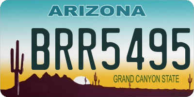 AZ license plate BRR5495