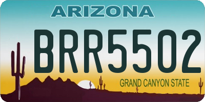 AZ license plate BRR5502