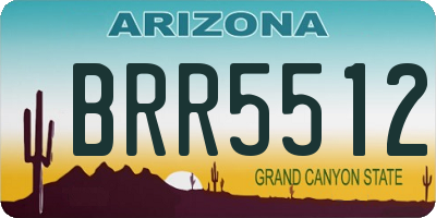 AZ license plate BRR5512