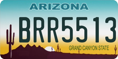 AZ license plate BRR5513