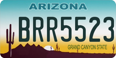AZ license plate BRR5523
