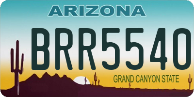AZ license plate BRR5540