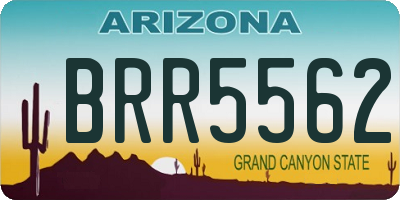 AZ license plate BRR5562