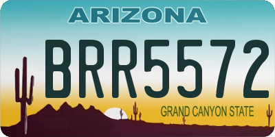 AZ license plate BRR5572