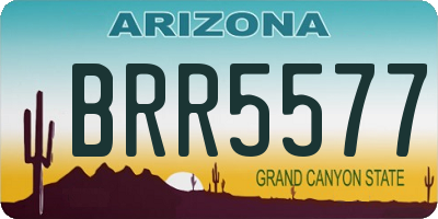 AZ license plate BRR5577