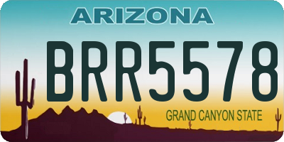 AZ license plate BRR5578