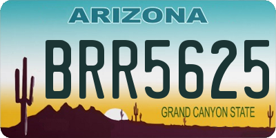 AZ license plate BRR5625
