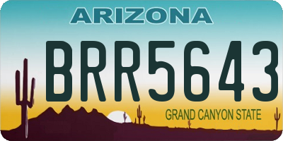 AZ license plate BRR5643