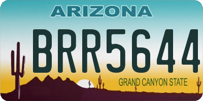 AZ license plate BRR5644