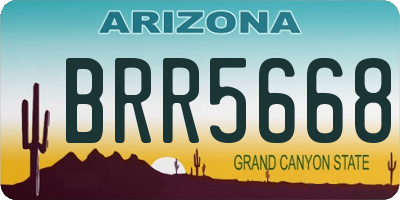 AZ license plate BRR5668