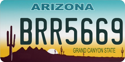 AZ license plate BRR5669