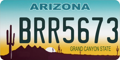 AZ license plate BRR5673