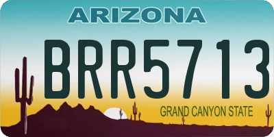 AZ license plate BRR5713