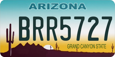 AZ license plate BRR5727