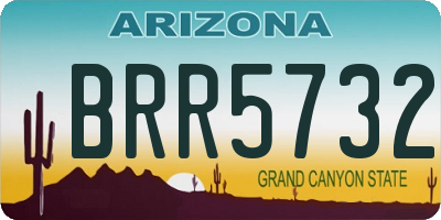 AZ license plate BRR5732