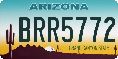AZ license plate BRR5772