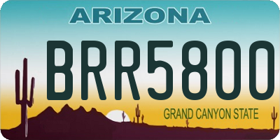 AZ license plate BRR5800
