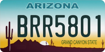 AZ license plate BRR5801