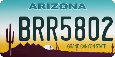 AZ license plate BRR5802