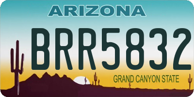 AZ license plate BRR5832