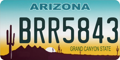 AZ license plate BRR5843