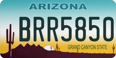 AZ license plate BRR5850