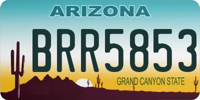 AZ license plate BRR5853