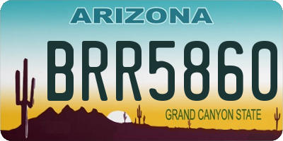 AZ license plate BRR5860