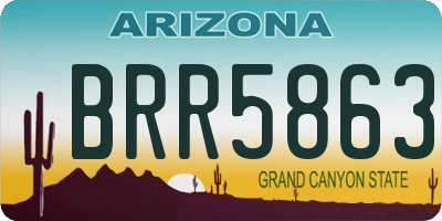 AZ license plate BRR5863