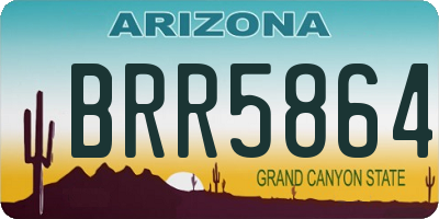 AZ license plate BRR5864