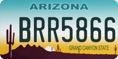 AZ license plate BRR5866