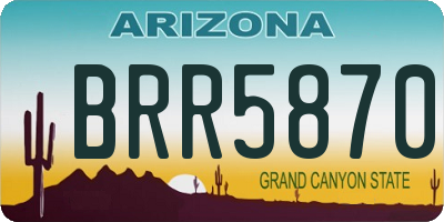 AZ license plate BRR5870
