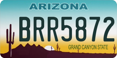 AZ license plate BRR5872