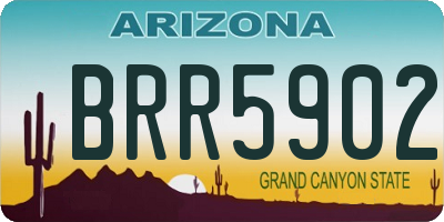 AZ license plate BRR5902