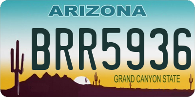 AZ license plate BRR5936
