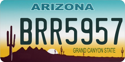 AZ license plate BRR5957