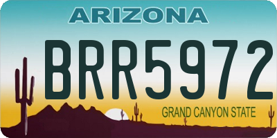 AZ license plate BRR5972