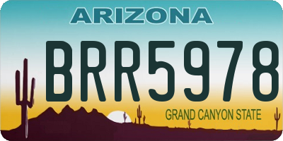 AZ license plate BRR5978