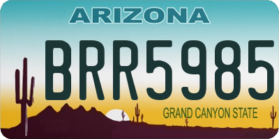 AZ license plate BRR5985