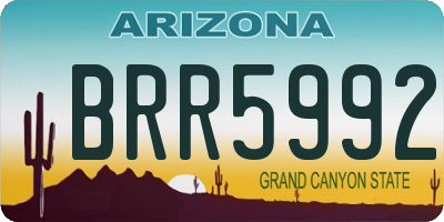 AZ license plate BRR5992