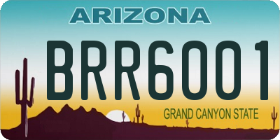 AZ license plate BRR6001