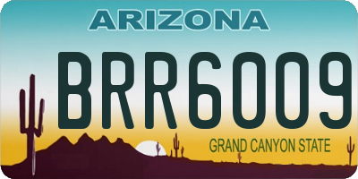 AZ license plate BRR6009