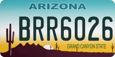 AZ license plate BRR6026