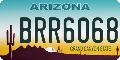 AZ license plate BRR6068