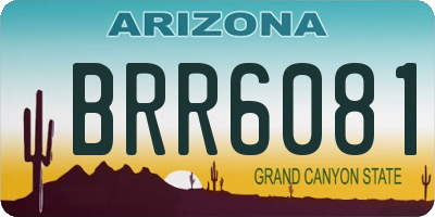 AZ license plate BRR6081
