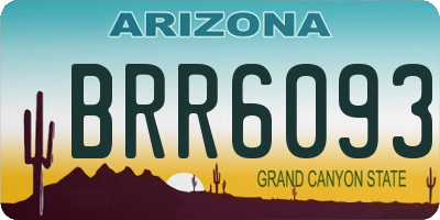 AZ license plate BRR6093
