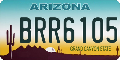 AZ license plate BRR6105