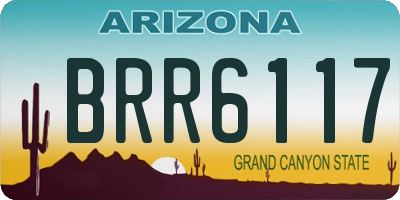 AZ license plate BRR6117